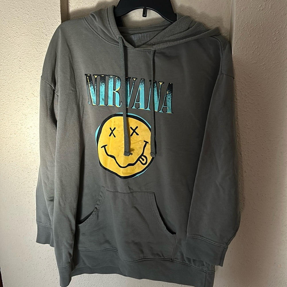 Nirvana Hoodie Sweatshirt 2xl sage green